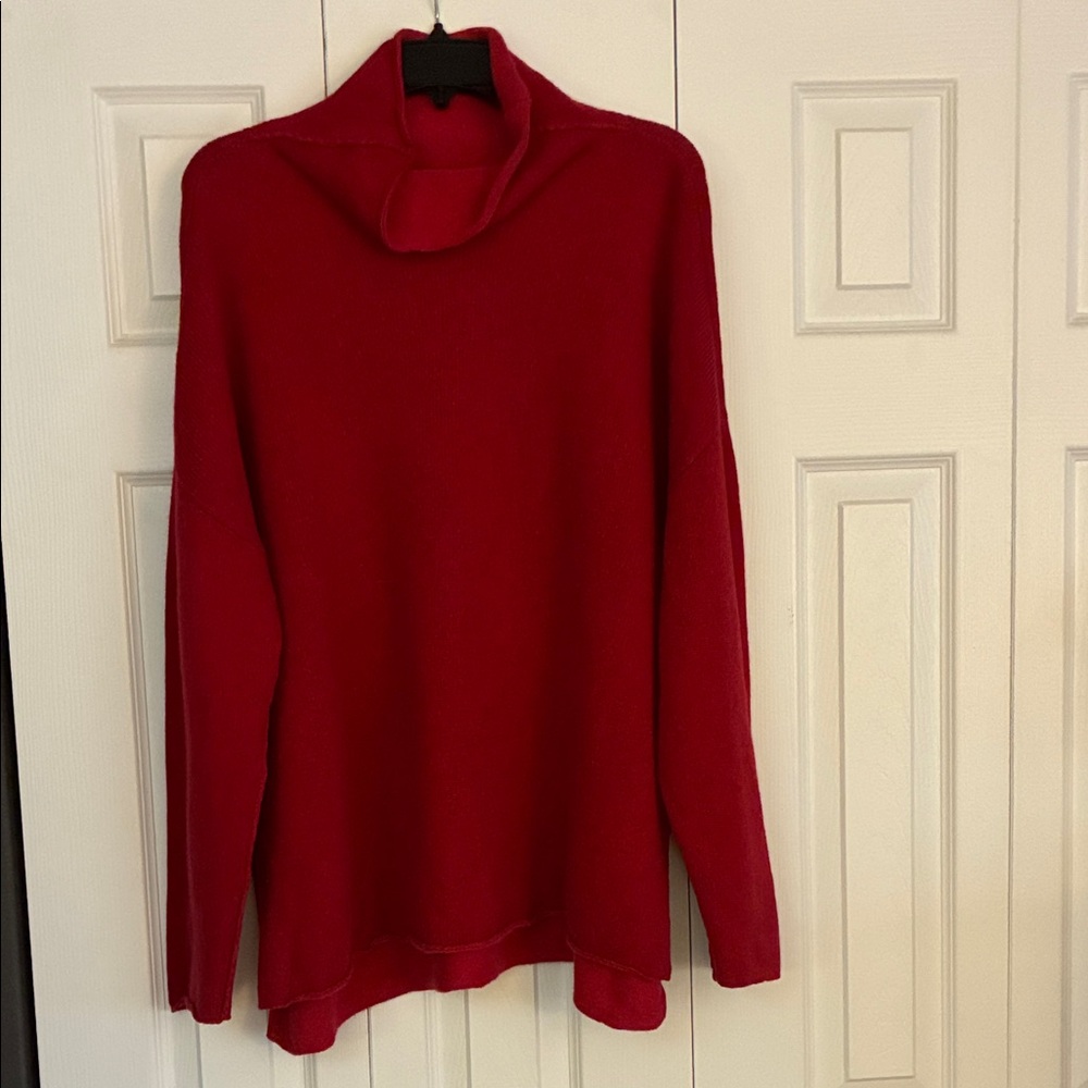 Eileen Fisher Bold Red Cowl Neck Sweater